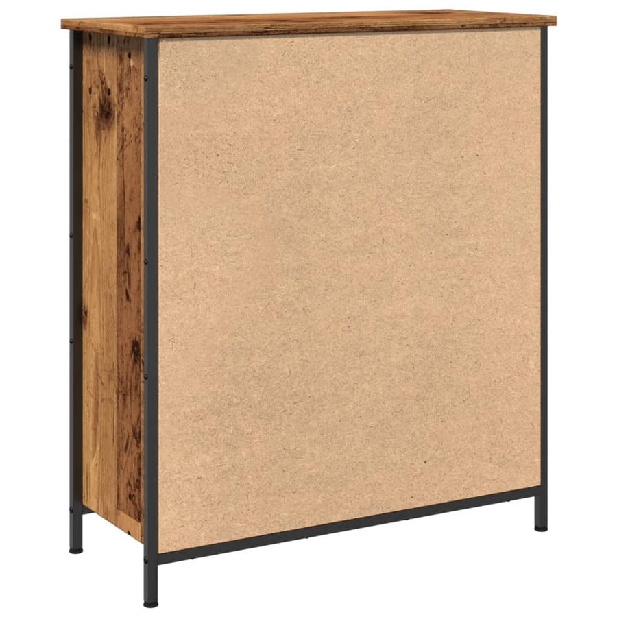Dressoir 70x30x80 cm bewerkt hout oud houtkleurig