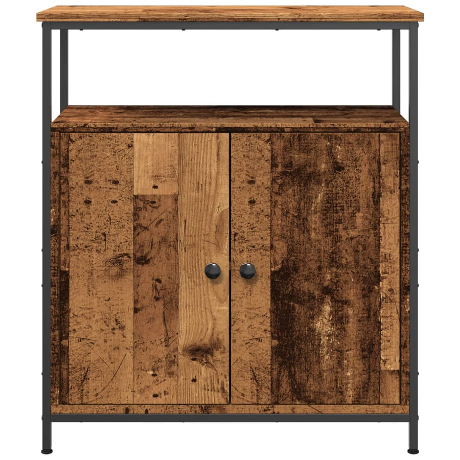 Dressoir 70x30x80 cm bewerkt hout oud houtkleurig