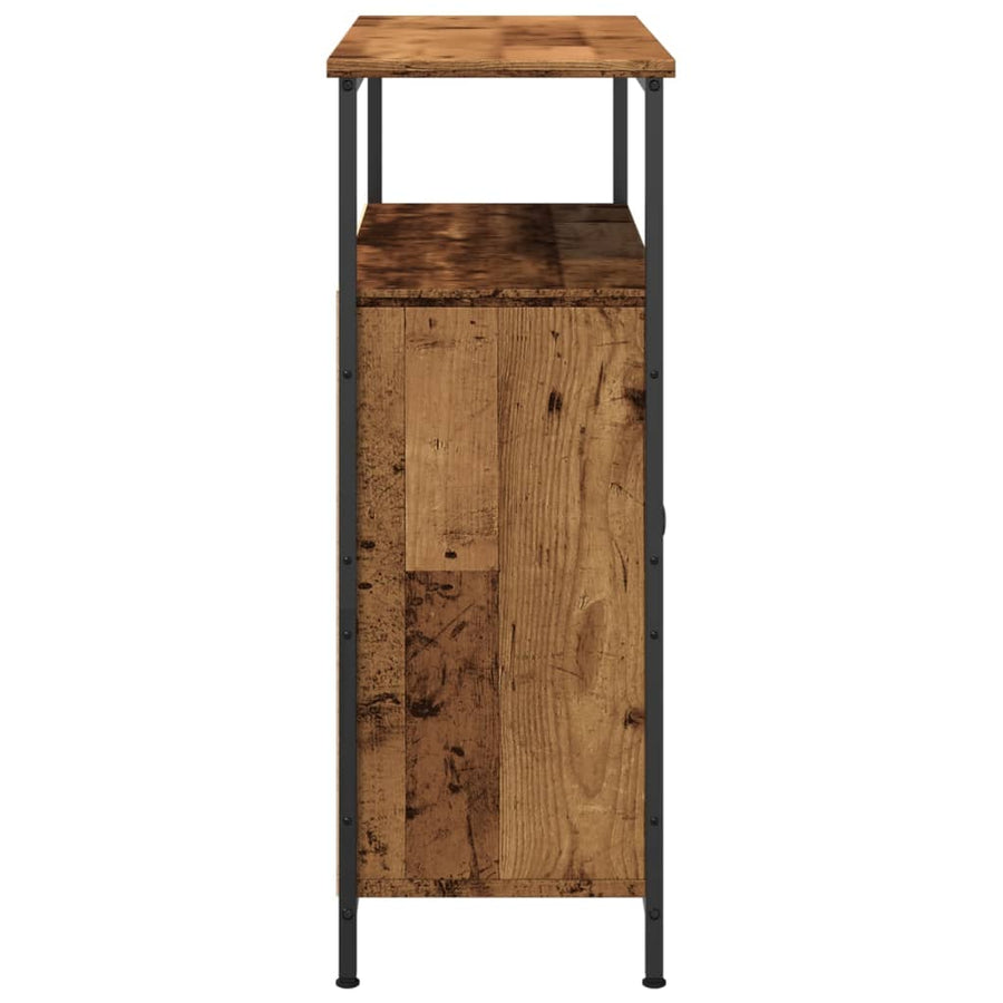 Dressoir 70x30x80 cm bewerkt hout oud houtkleurig
