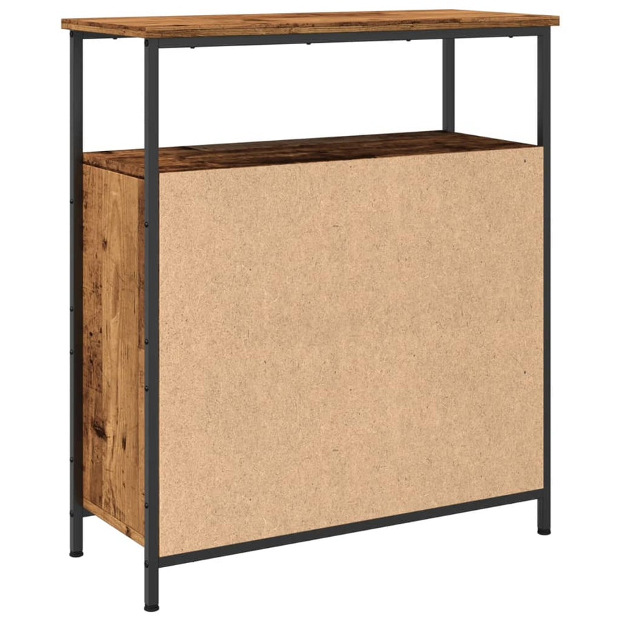 Dressoir 70x30x80 cm bewerkt hout oud houtkleurig