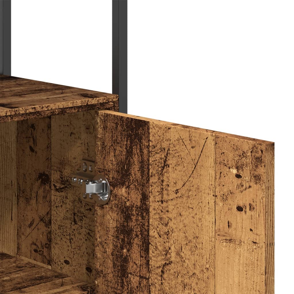 Dressoir 70x30x80 cm bewerkt hout oud houtkleurig