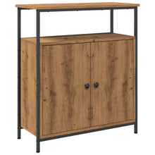 Dressoir 70x30x80 cm bewerkt hout artisanaal eikenkleur