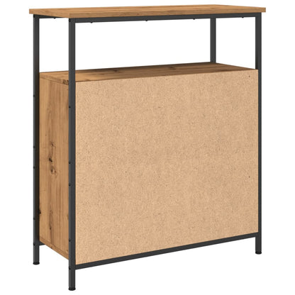 Dressoir 70x30x80 cm bewerkt hout artisanaal eikenkleur