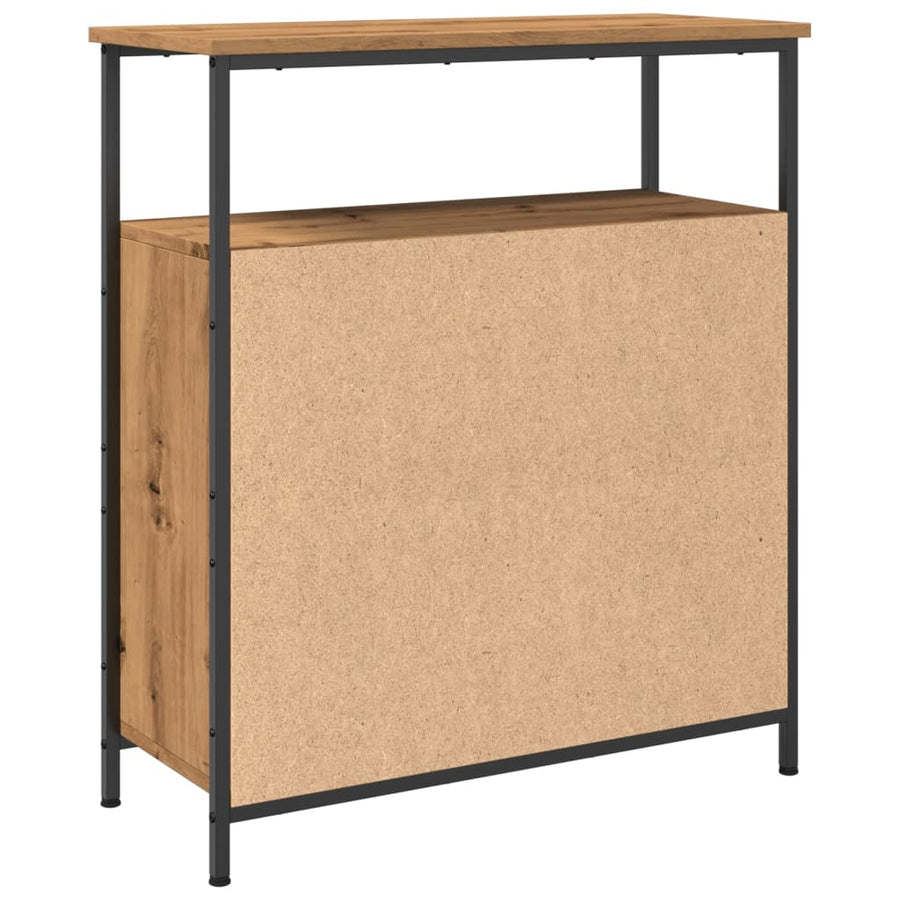 Dressoir 70x30x80 cm bewerkt hout artisanaal eikenkleur