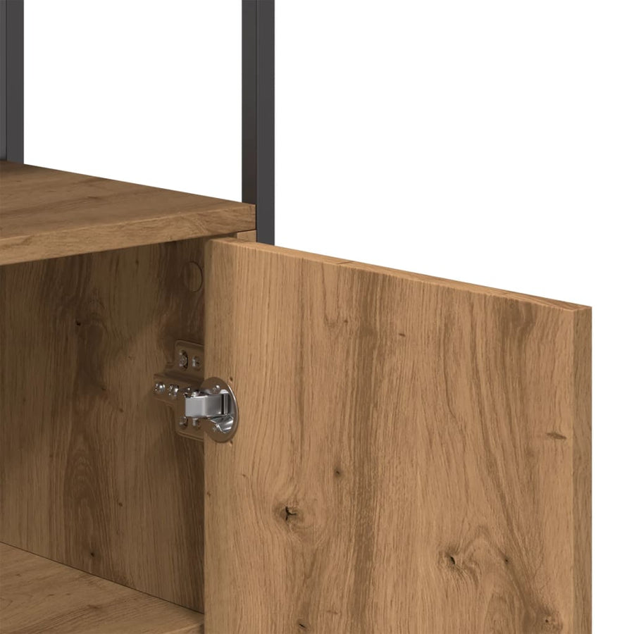 Dressoir 70x30x80 cm bewerkt hout artisanaal eikenkleur