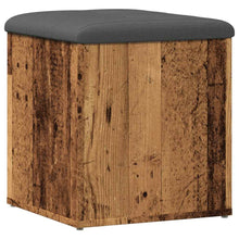 Opbergbank 42x42x45 cm bewerkt hout oud houtkleurig