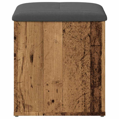 Opbergbank 42x42x45 cm bewerkt hout oud houtkleurig