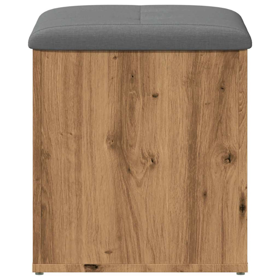 Opbergbankje 42x42x45 cm bewerkt hout artisanaal eikenkleur