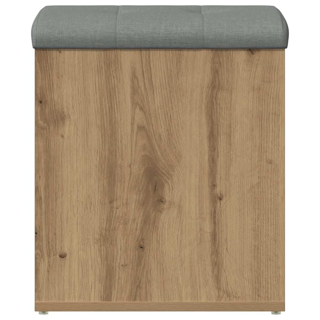 Opbergbankje 42x42x45 cm bewerkt hout artisanaal eikenkleur