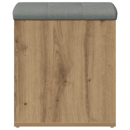 Opbergbankje 42x42x45 cm bewerkt hout artisanaal eikenkleur