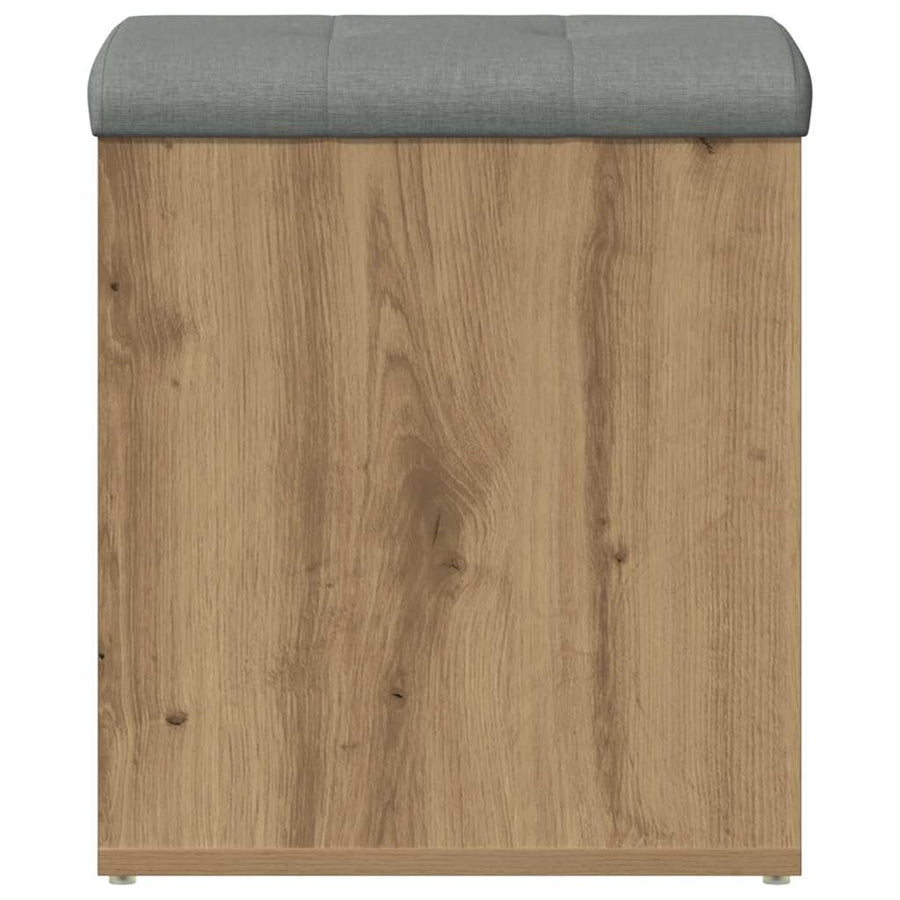 Opbergbankje 42x42x45 cm bewerkt hout artisanaal eikenkleur