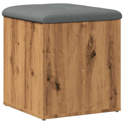Opbergbankje 42x42x45 cm bewerkt hout artisanaal eikenkleur