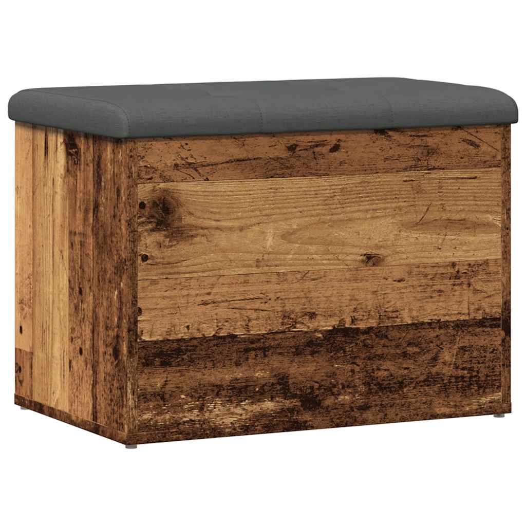 Opbergbankje 62x42x45 cm bewerkt hout oud houtkleurig