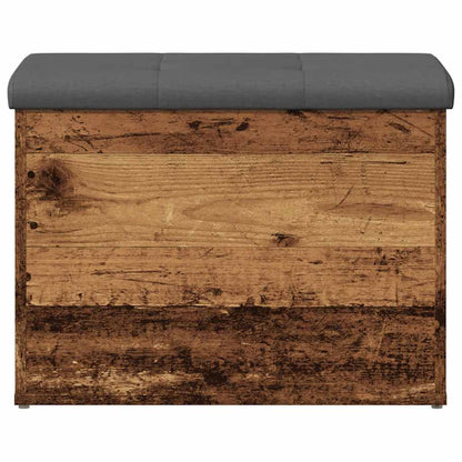Opbergbankje 62x42x45 cm bewerkt hout oud houtkleurig