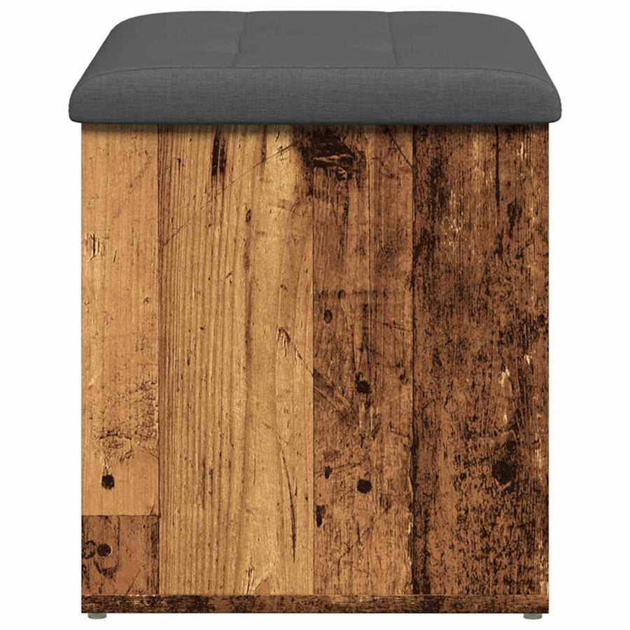 Opbergbankje 62x42x45 cm bewerkt hout oud houtkleurig