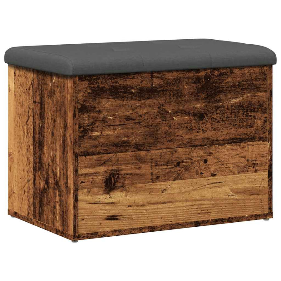 Opbergbankje 62x42x45 cm bewerkt hout oud houtkleurig