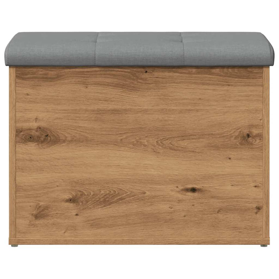 Opbergbankje Bewerkt Hout Artisanaal Eikenkleur 62 x 42 x 45 cm artisanaal eikenkleurig
