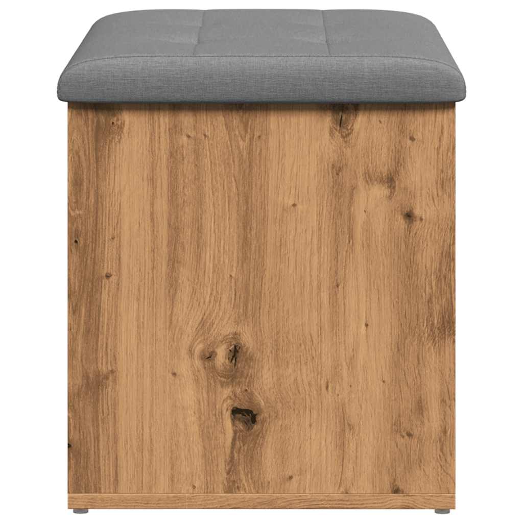 Opbergbankje Bewerkt Hout Artisanaal Eikenkleur 62 x 42 x 45 cm artisanaal eikenkleurig