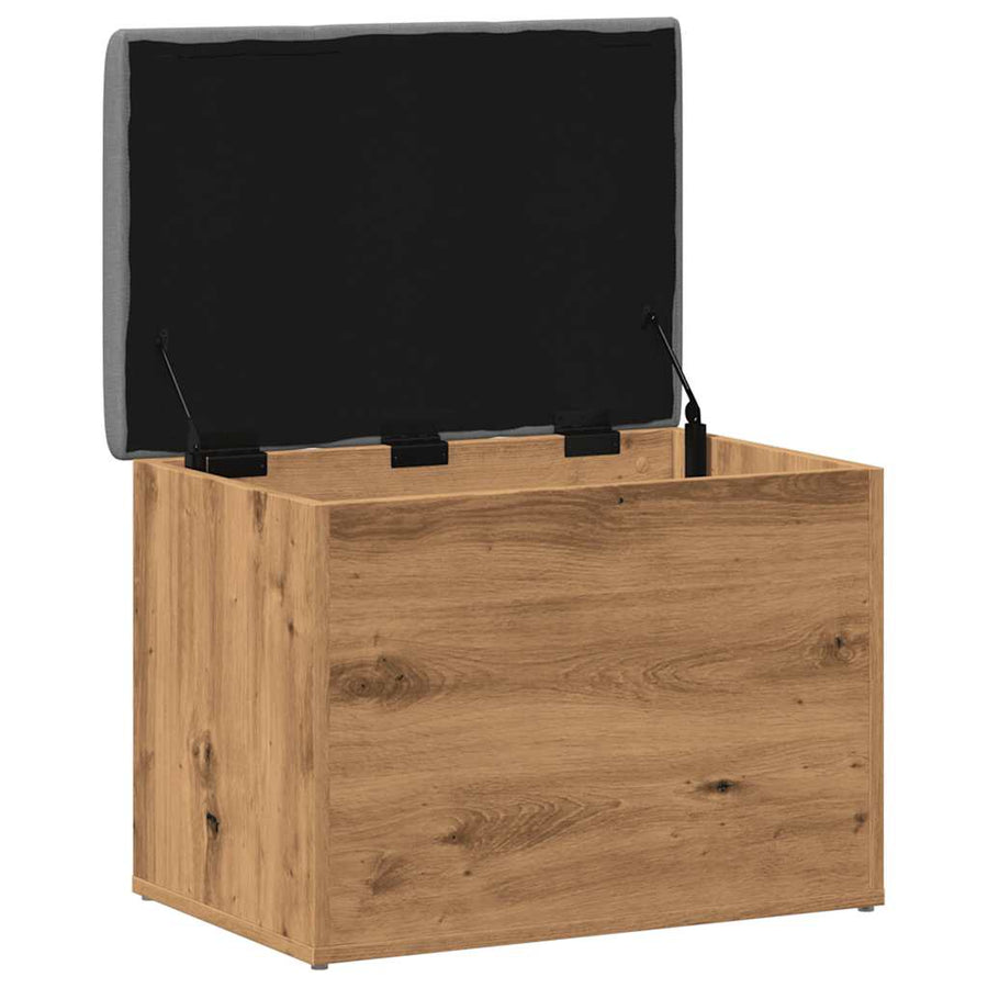 Opbergbankje Bewerkt Hout Artisanaal Eikenkleur 62 x 42 x 45 cm artisanaal eikenkleurig