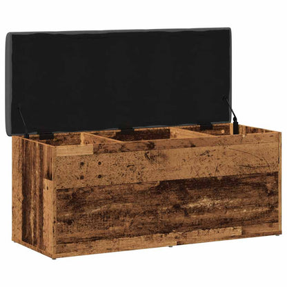 Opbergbankje 102x42x45 cm bewerkt hout oud houtkleurig