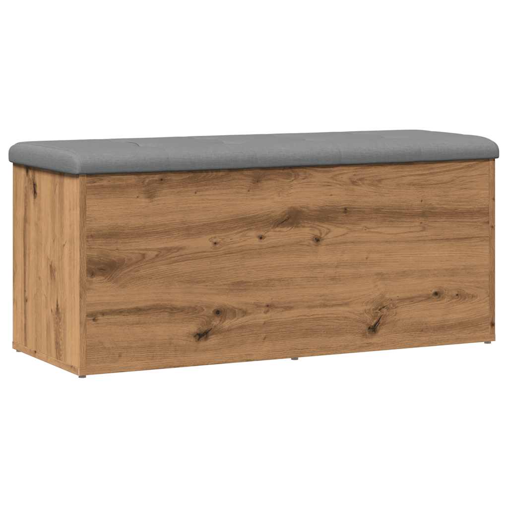 Opbergbankje Bewerkt Hout Artisanaal Eikenkleur 102 x 42 x 45 cm artisanaal eikenkleurig