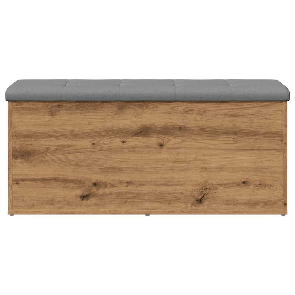 Opbergbankje Bewerkt Hout Artisanaal Eikenkleur 102 x 42 x 45 cm artisanaal eikenkleurig