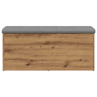 Opbergbankje Bewerkt Hout Artisanaal Eikenkleur 102 x 42 x 45 cm artisanaal eikenkleurig