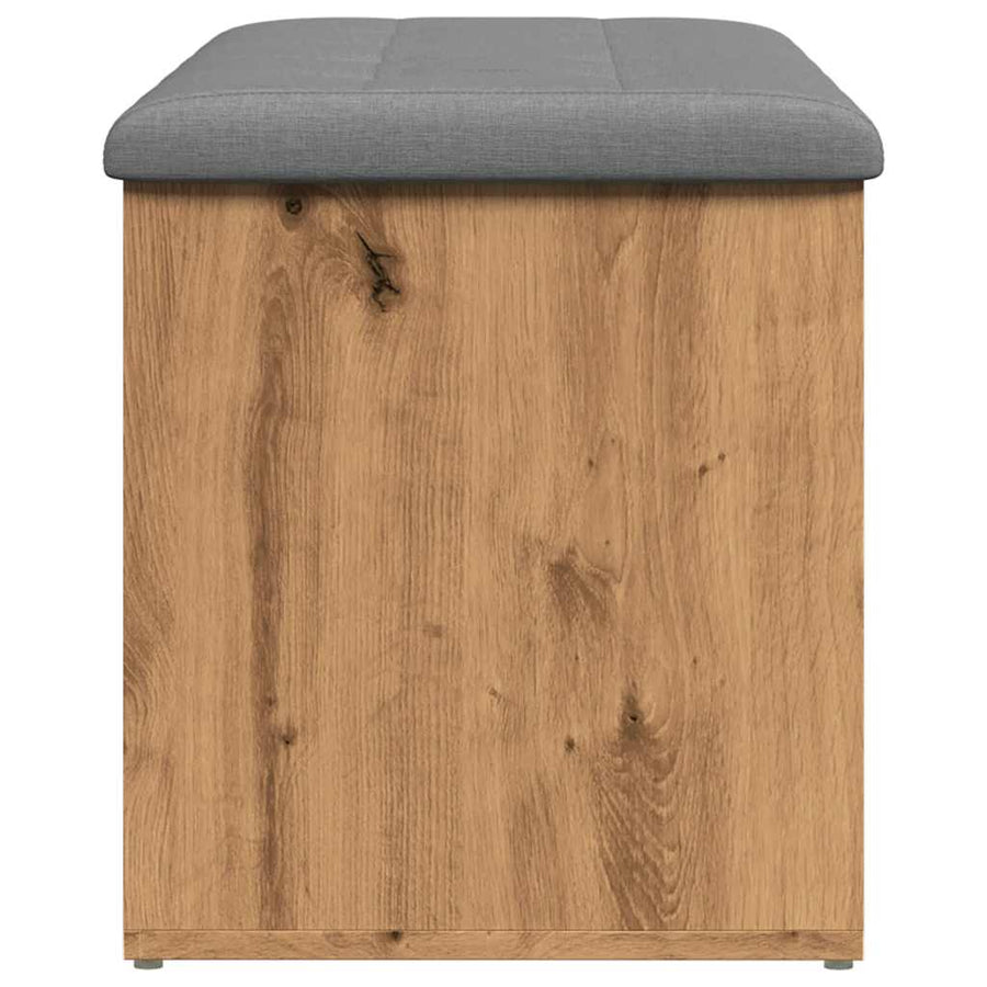 Opbergbankje Bewerkt Hout Artisanaal Eikenkleur 102 x 42 x 45 cm artisanaal eikenkleurig