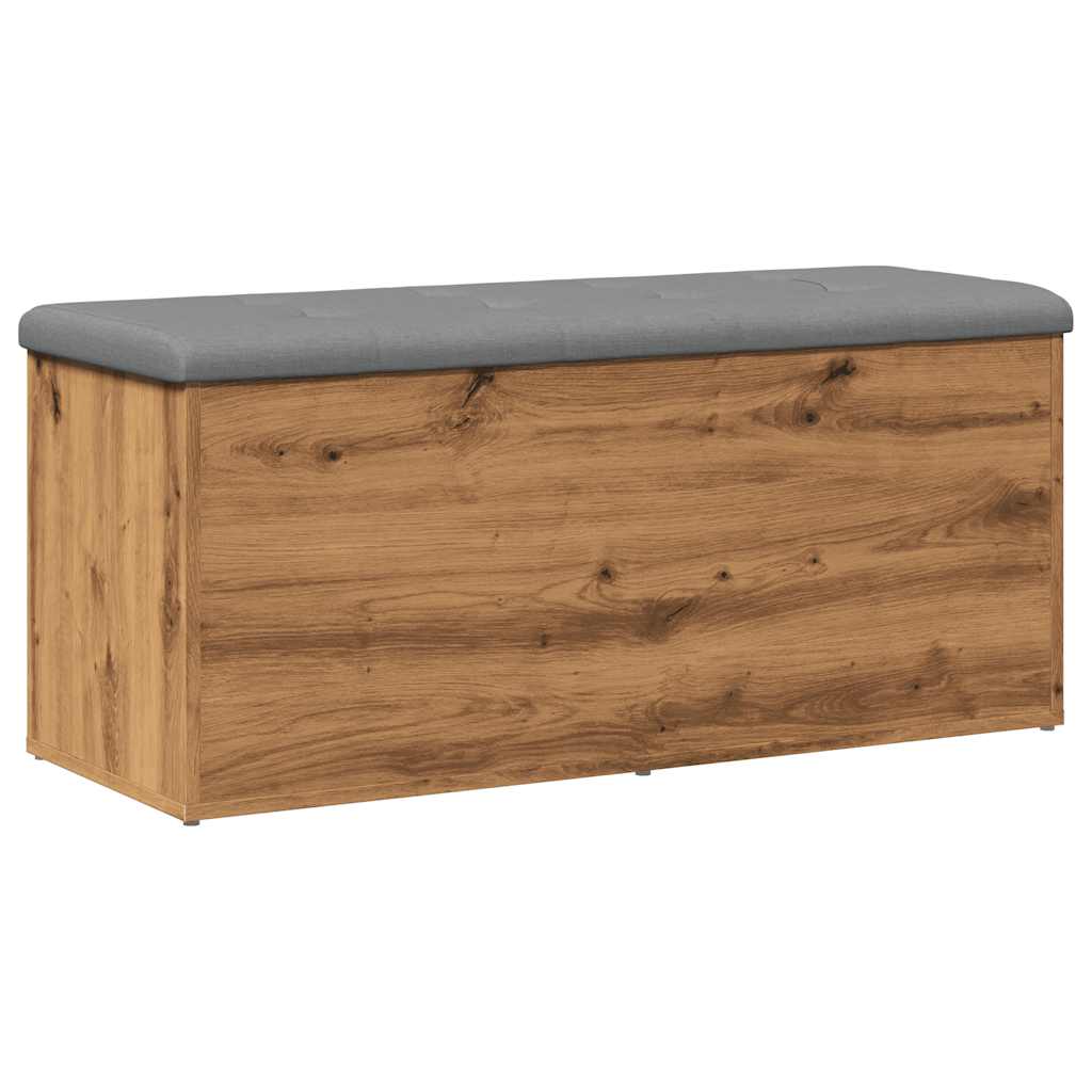 Opbergbankje Bewerkt Hout Artisanaal Eikenkleur 102 x 42 x 45 cm artisanaal eikenkleurig