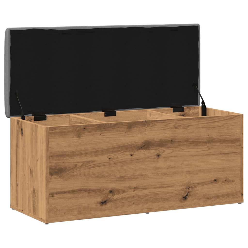 Opbergbankje Bewerkt Hout Artisanaal Eikenkleur 102 x 42 x 45 cm artisanaal eikenkleurig