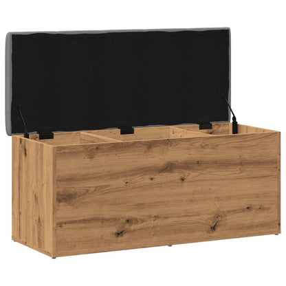 Opbergbankje Bewerkt Hout Artisanaal Eikenkleur 102 x 42 x 45 cm artisanaal eikenkleurig