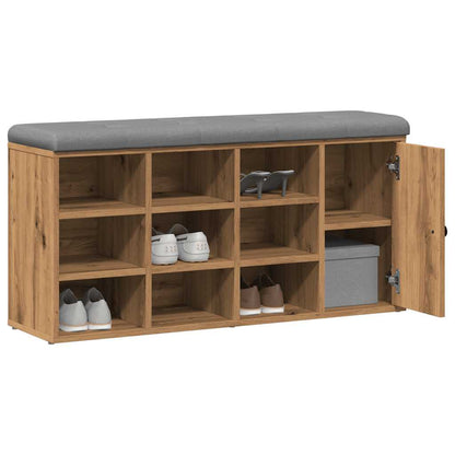 Schoenenbank 102x32x50 cm bewerkt hout artisanaal eikenkleur