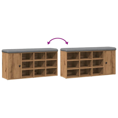Schoenenbank 102x32x50 cm bewerkt hout artisanaal eikenkleur