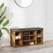 Schoenenbank 102x32x50 cm bewerkt hout oud houtkleurig