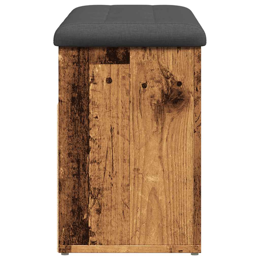 Schoenenbank 82x32x45,5 cm bewerkt hout oud houtkleurig