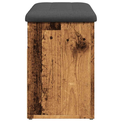 Schoenenbank 82x32x45,5 cm bewerkt hout oud houtkleurig