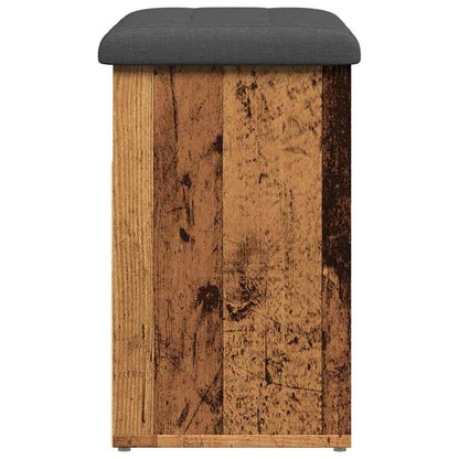 Schoenenbank 62x32x50 cm bewerkt hout oud houtkleurig