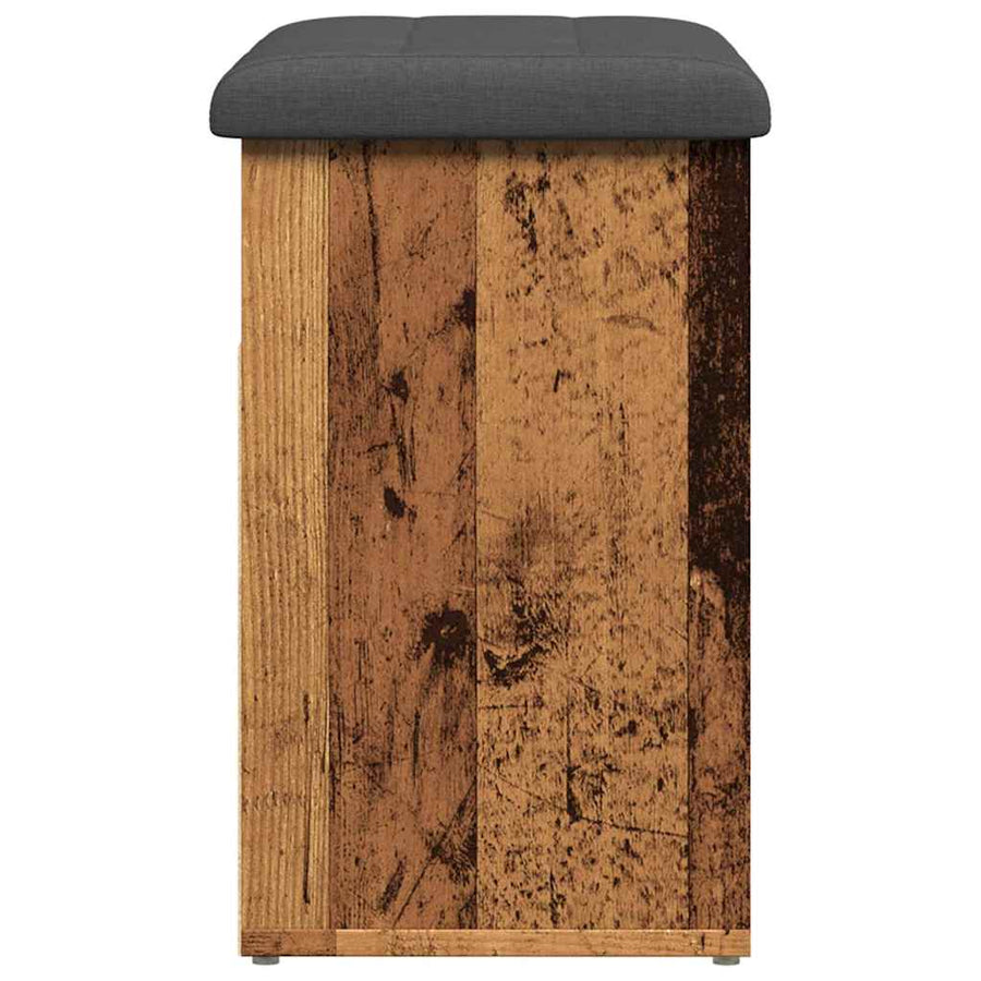 Schoenenbank 62x32x50 cm bewerkt hout oud houtkleurig