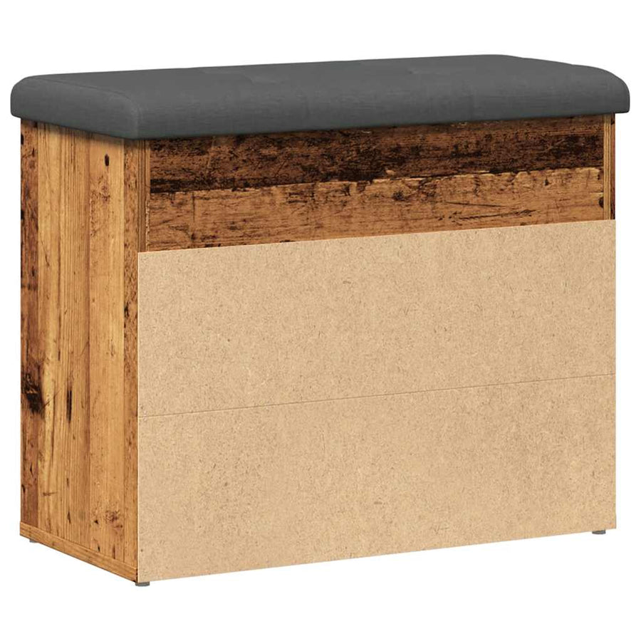 Schoenenbank 62x32x50 cm bewerkt hout oud houtkleurig