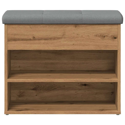 Schoenenbank 62x32x50 cm bewerkt hout artisanaal eikenkleur