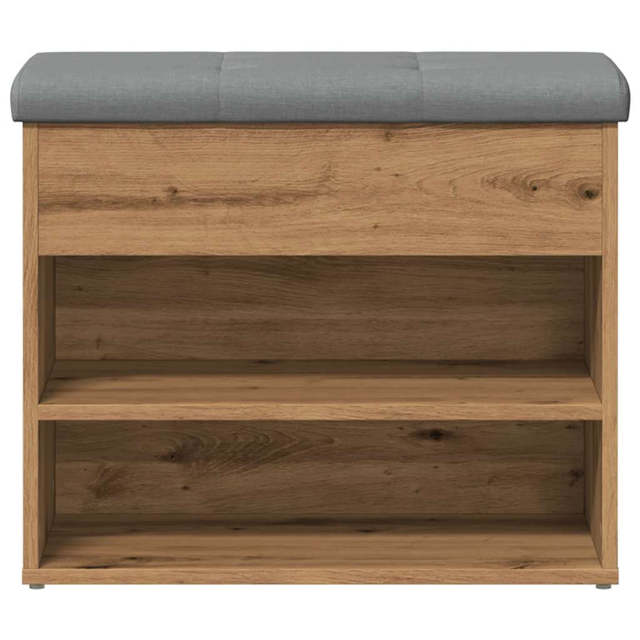 Schoenenbank 62x32x50 cm bewerkt hout artisanaal eikenkleur