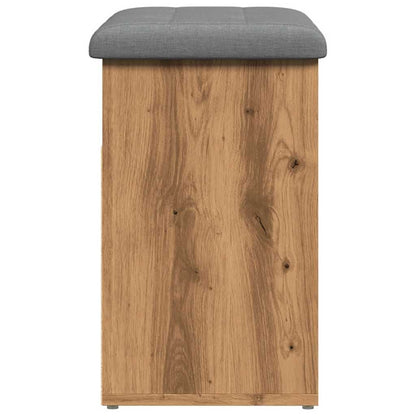 Schoenenbank 62x32x50 cm bewerkt hout artisanaal eikenkleur