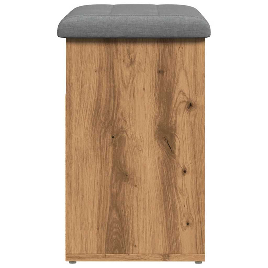 Schoenenbank 62x32x50 cm bewerkt hout artisanaal eikenkleur