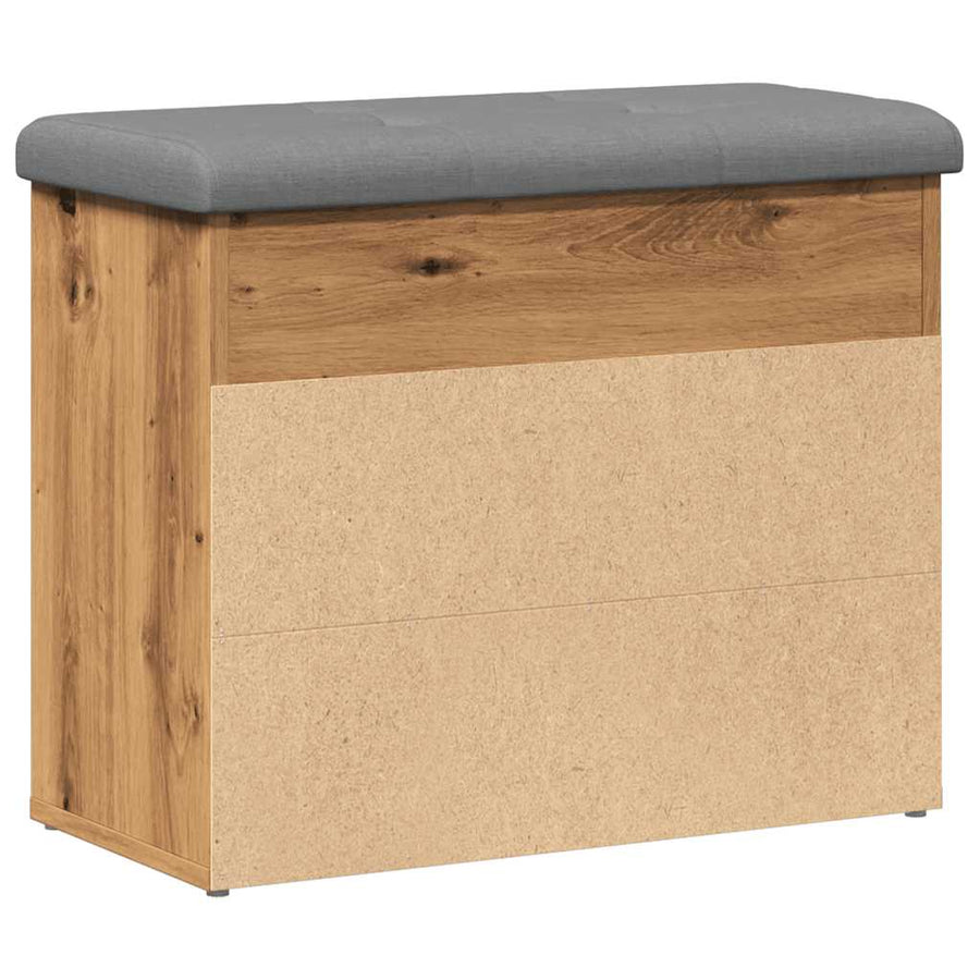 Schoenenbank 62x32x50 cm bewerkt hout artisanaal eikenkleur