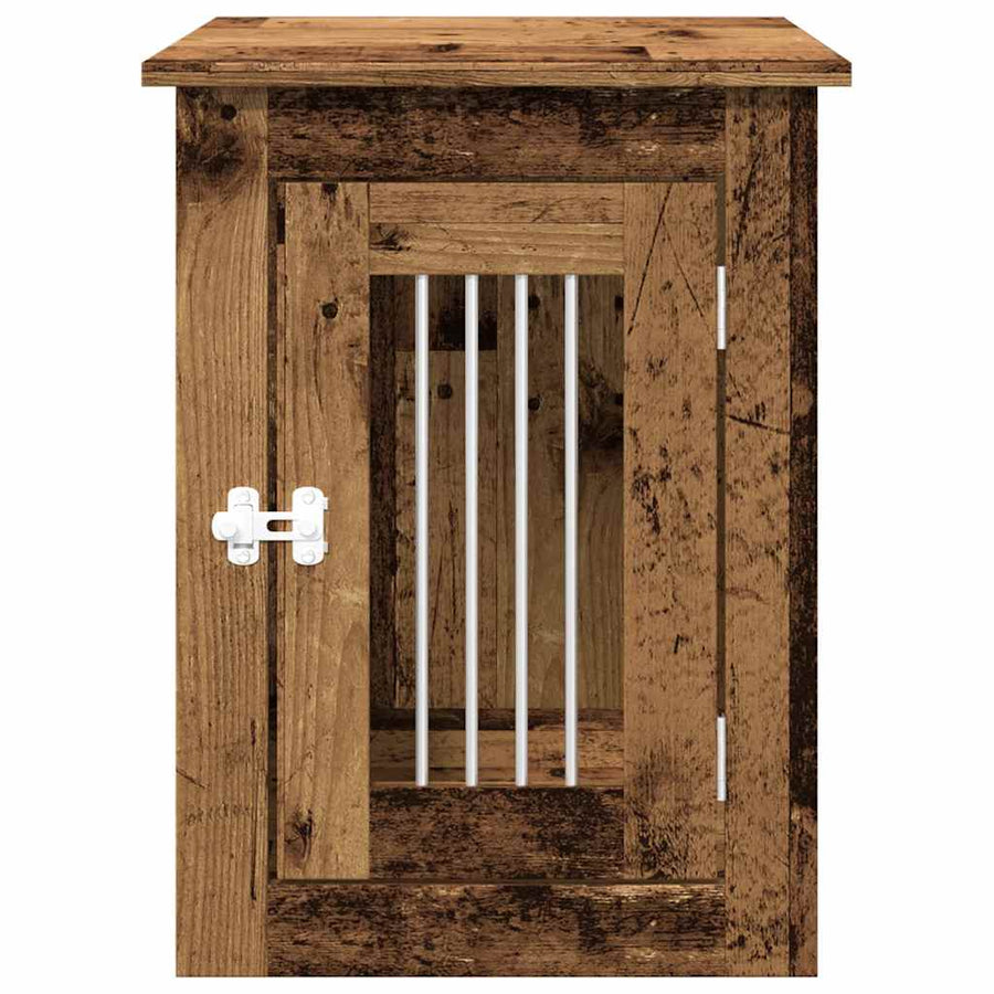 Hondenbench 45x62x59 cm bewerkt hout oud houtkleurig