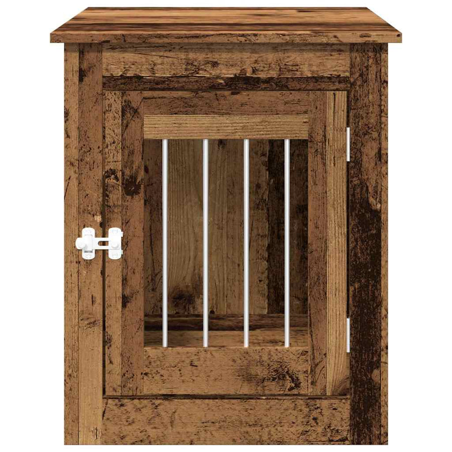 Hondenbench 55x75x65 cm bewerkt hout oud houtkleurig