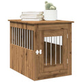 Hondenbench 55x75x65 cm bewerkt hout artisanaal eikenkleurig