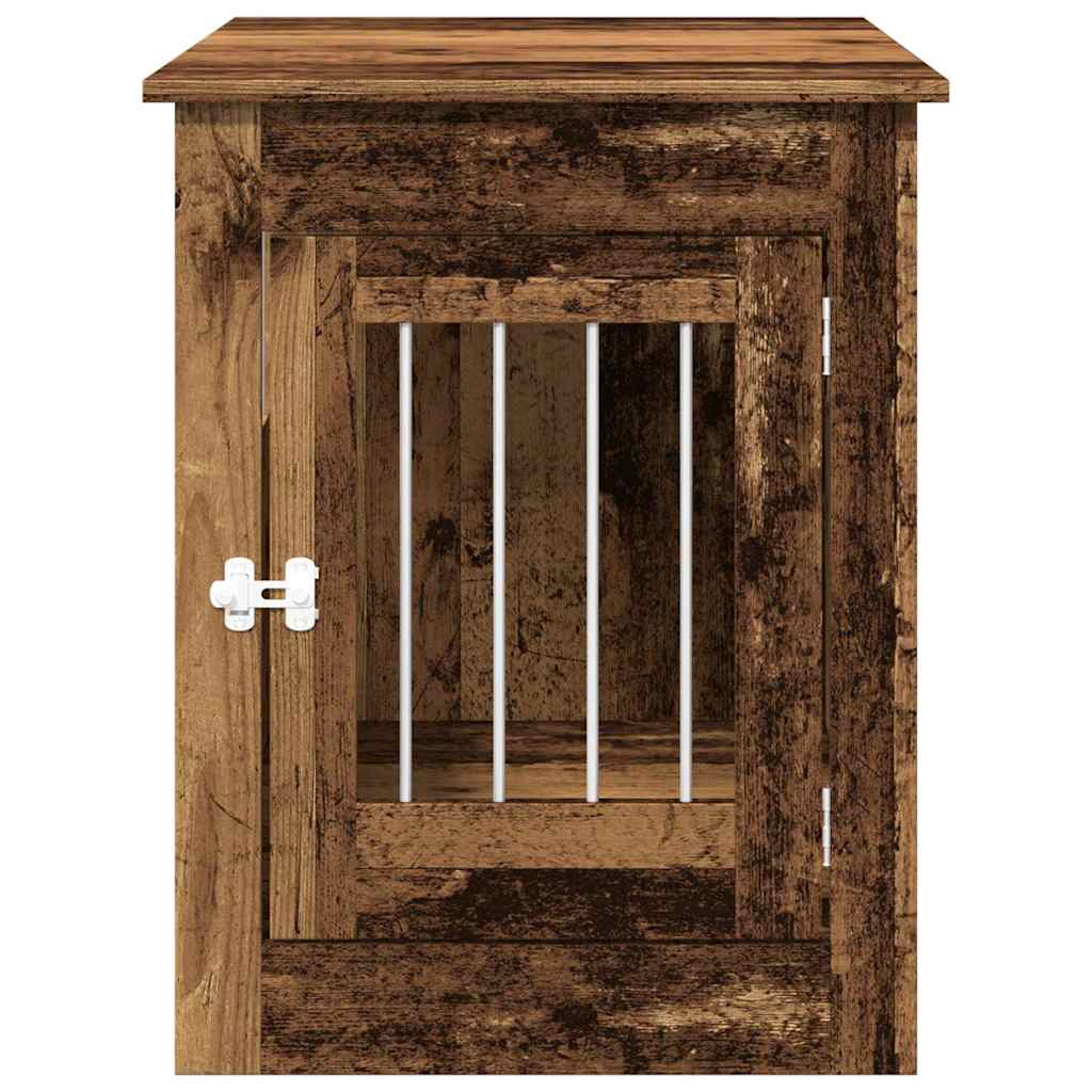 Hondenbench 55x80x68 cm bewerkt hout oud houtkleurig