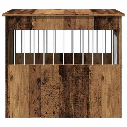 Hondenbench 55x80x68 cm bewerkt hout oud houtkleurig