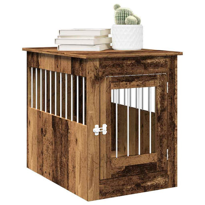 Hondenbench 55x80x68 cm bewerkt hout oud houtkleurig